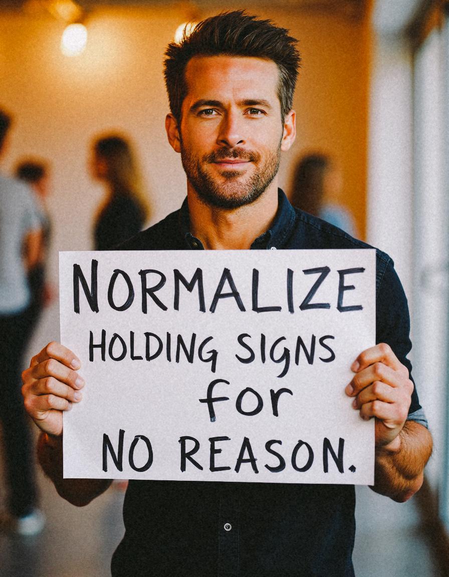 Holding Up a Sign example 1